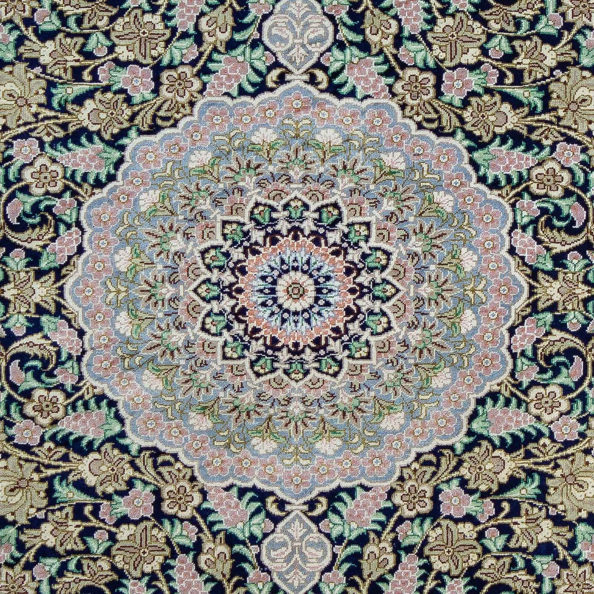 Persisk tæppe - Ghom - 88 x 63 cm - mørkeblå