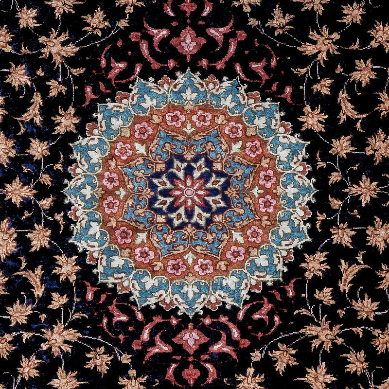 Persisk tæppe - Ghom - 80 x 55 cm - mørkeblå