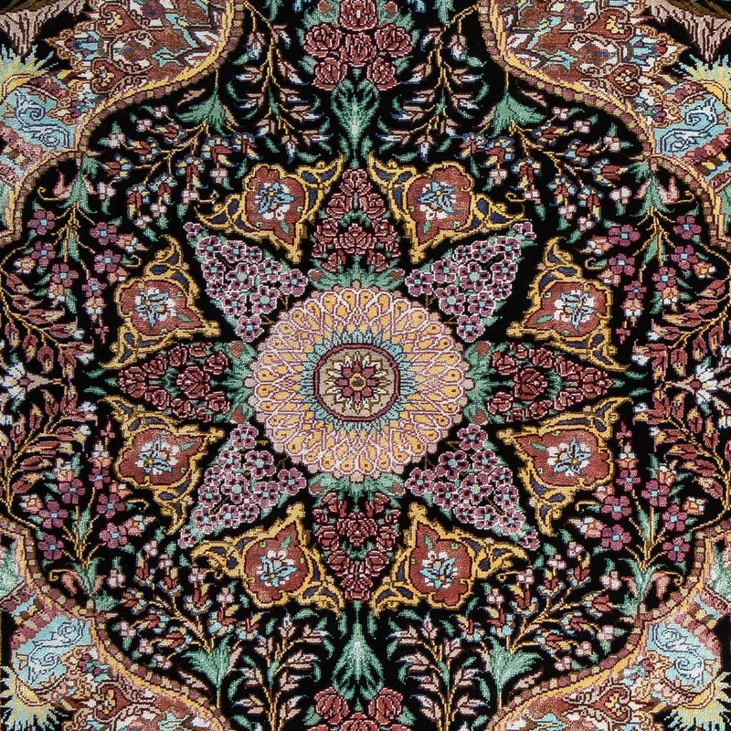 Persisk tæppe - Ghom - 85 x 61 cm - mørkeblå