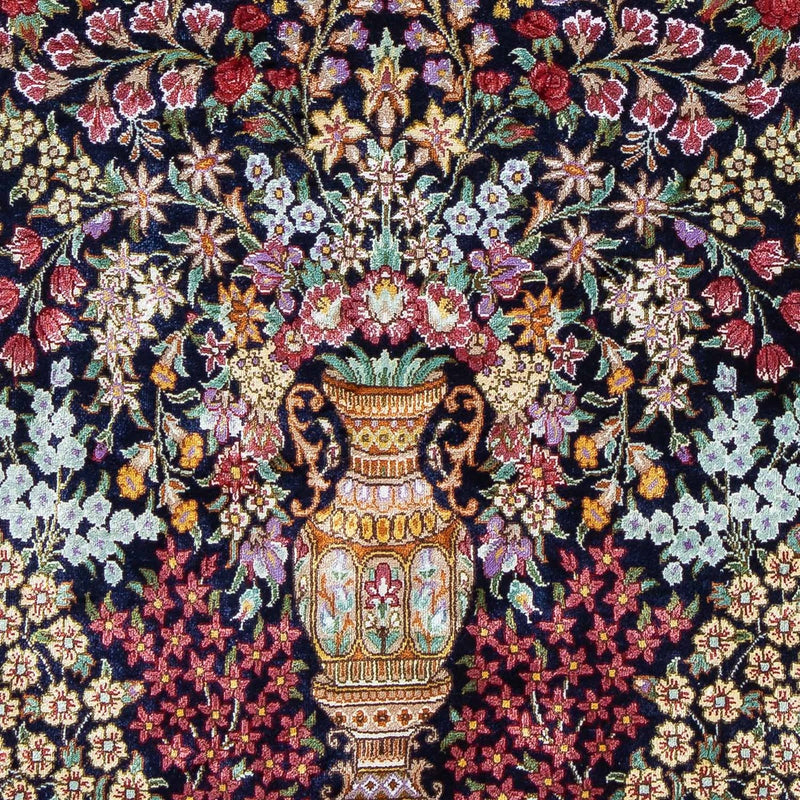 Persisk tæppe - Ghom - 96 x 57 cm - mørkeblå