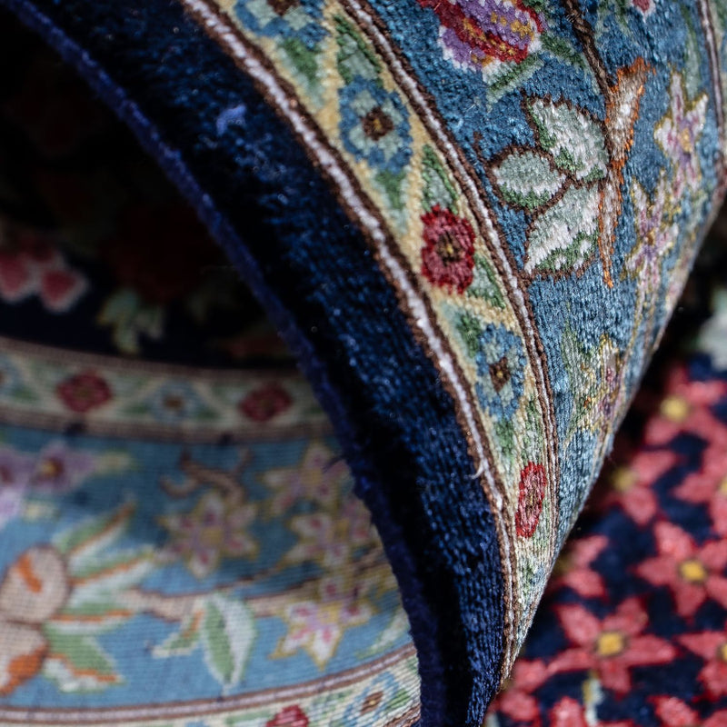 Persisk tæppe - Ghom - 96 x 57 cm - mørkeblå