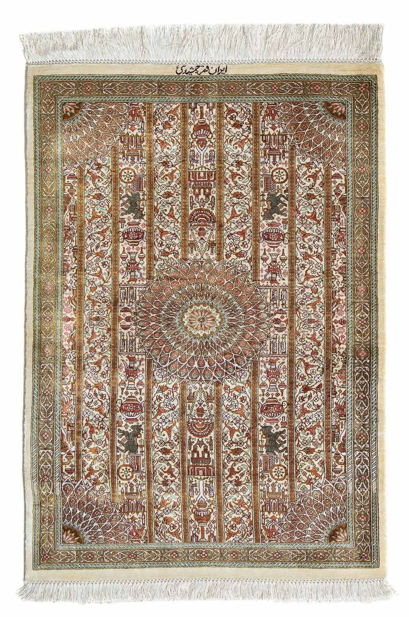 Persisk tæppe - Ghom - 90 x 59 cm - beige