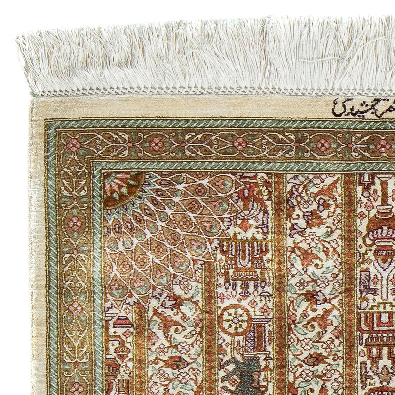 Persisk tæppe - Ghom - 90 x 59 cm - beige