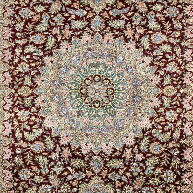 Persisk tæppe - Ghom - 88 x 57 cm - mørkerød