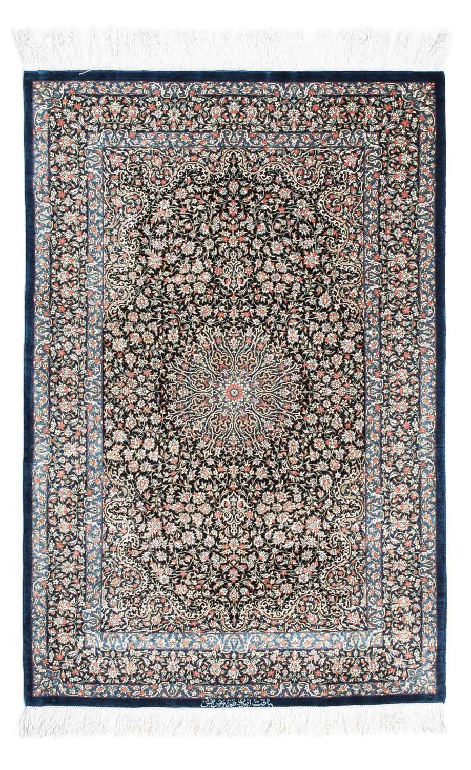 Persisk tæppe - Ghom - 119 x 79 cm - mørkeblå