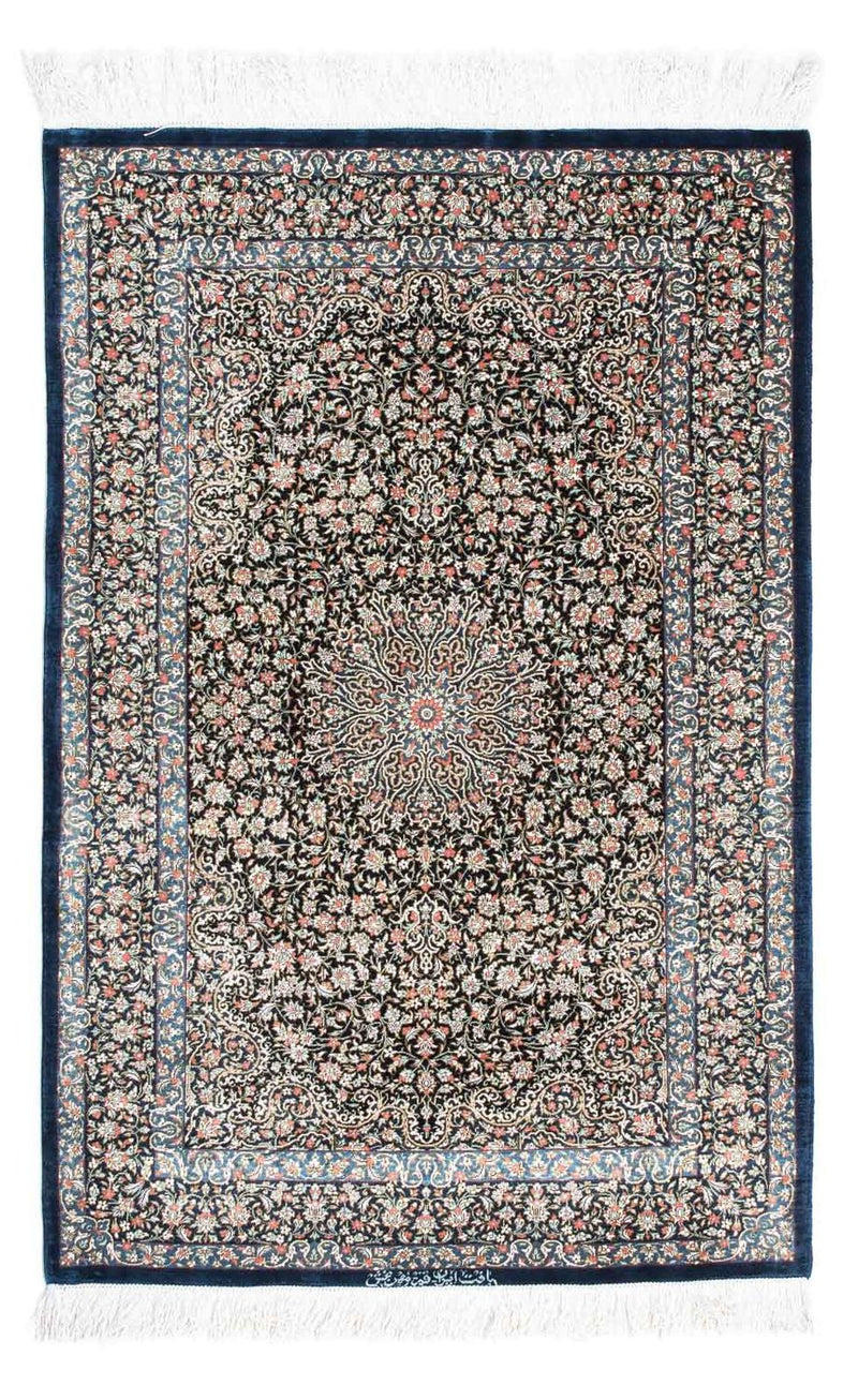 Persisk tæppe - Ghom - 119 x 79 cm - mørkeblå