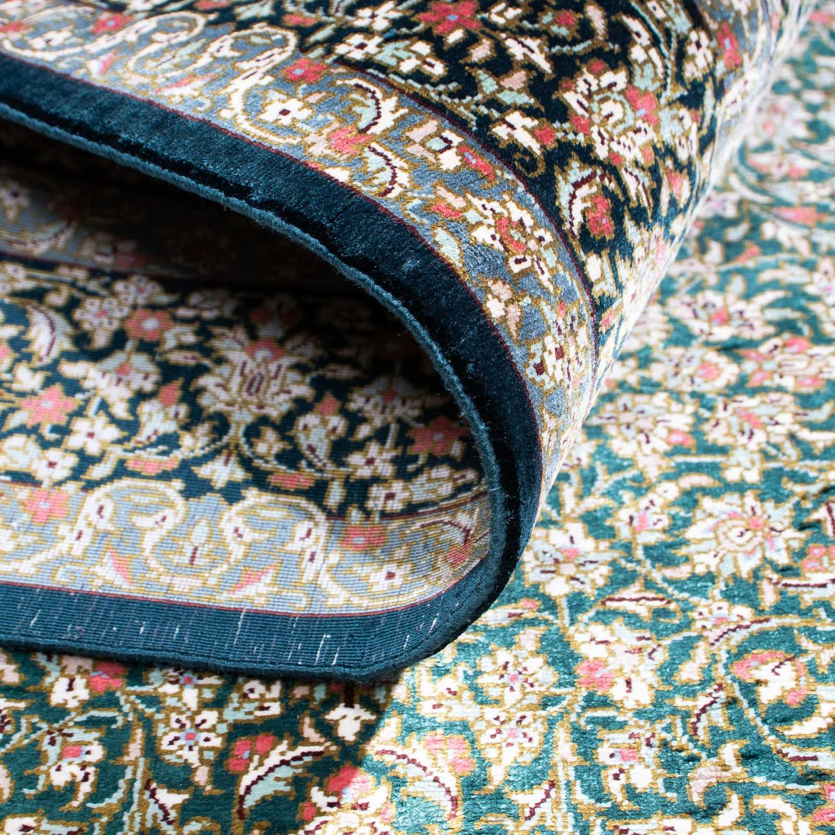 Persisk tæppe - Ghom - 119 x 77 cm - mørkeblå