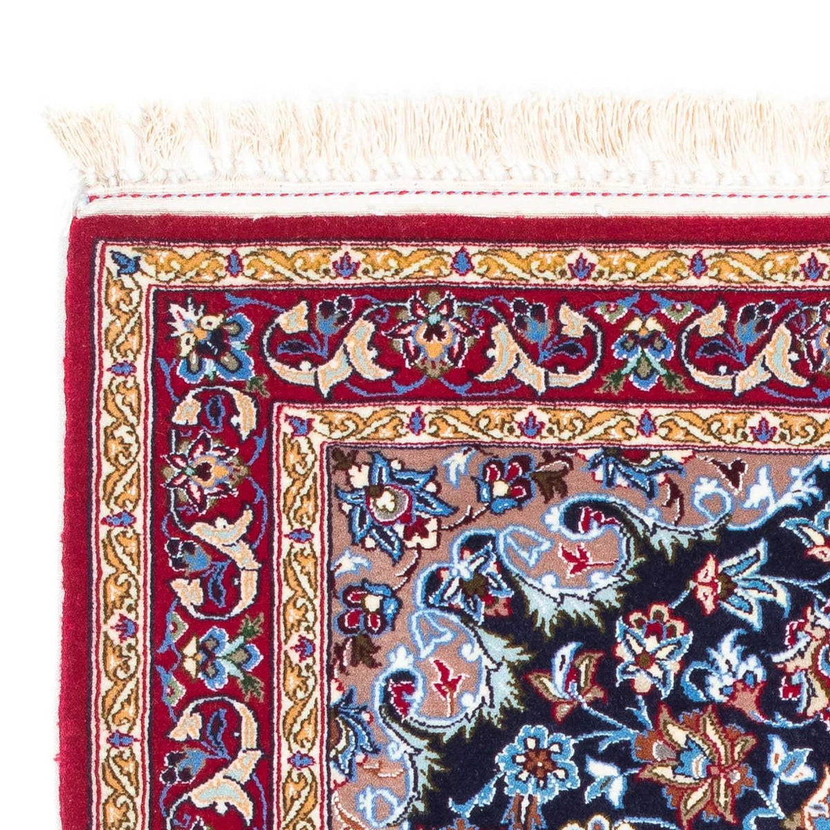 Persisk tæppe - Isfahan - Premium - 104 x 72 cm - mørkeblå