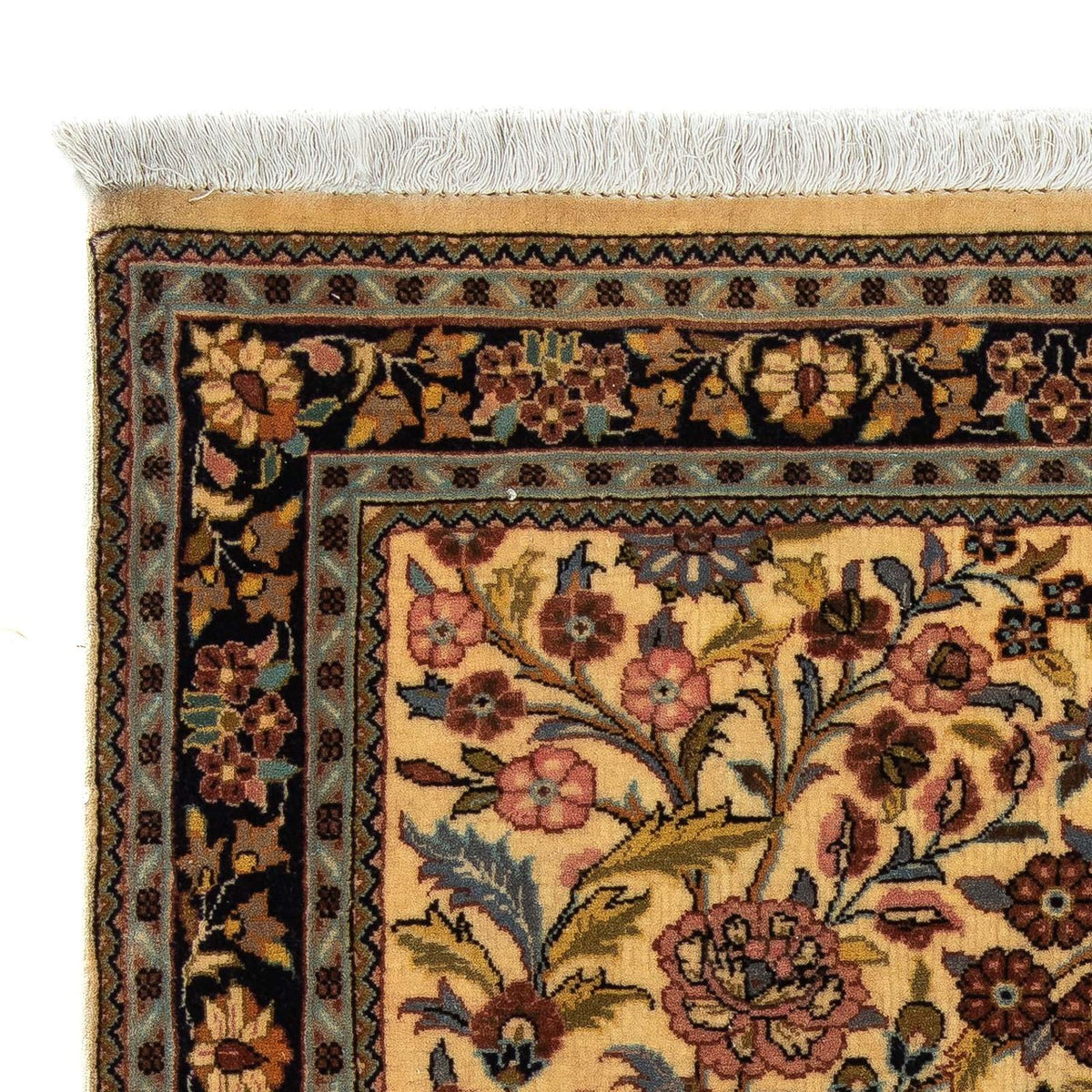 Persisk tæppe - Ghom - 113 x 68 cm - sennepsgul