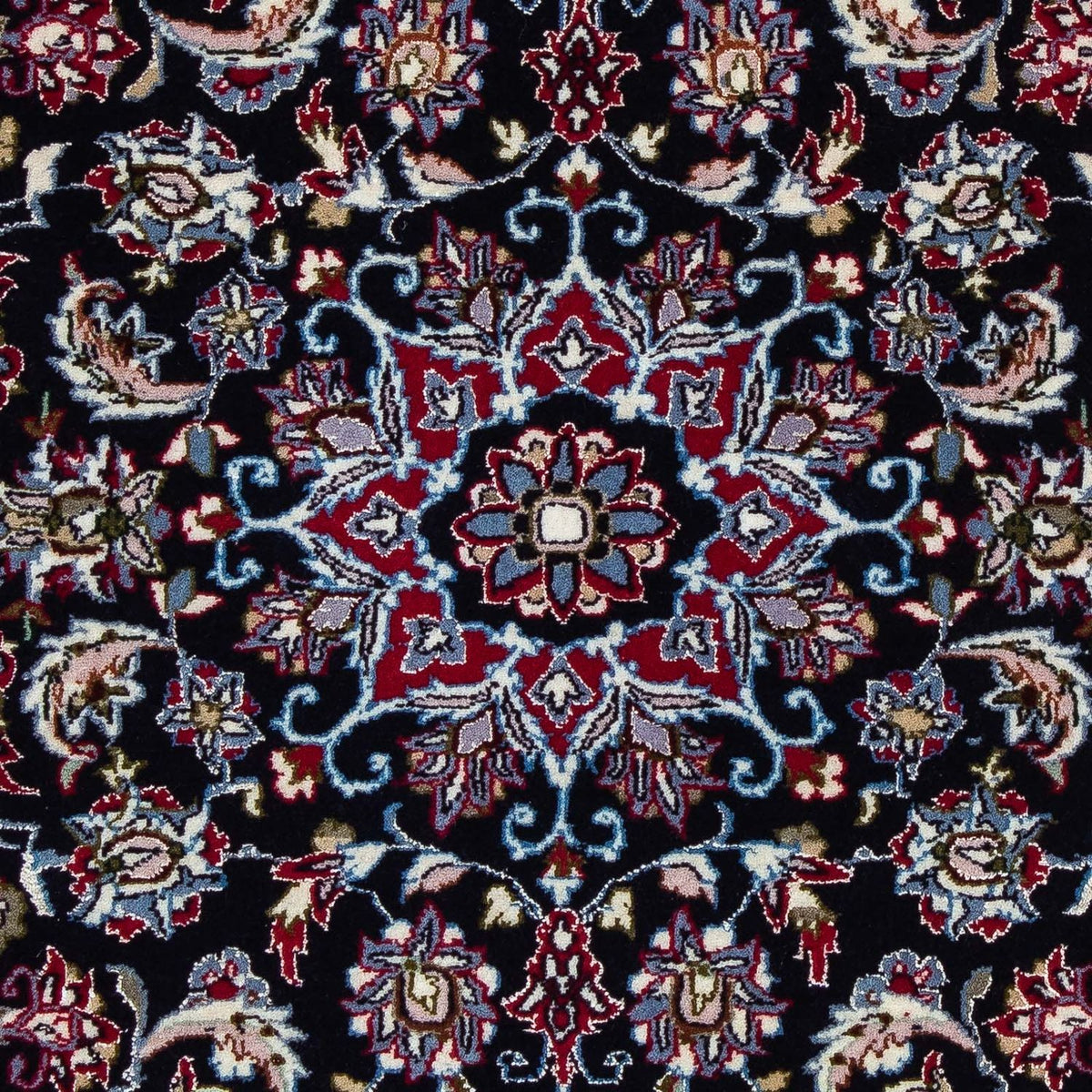 Persisk tæppe - Isfahan - Premium - 108 x 72 cm - mørkerød