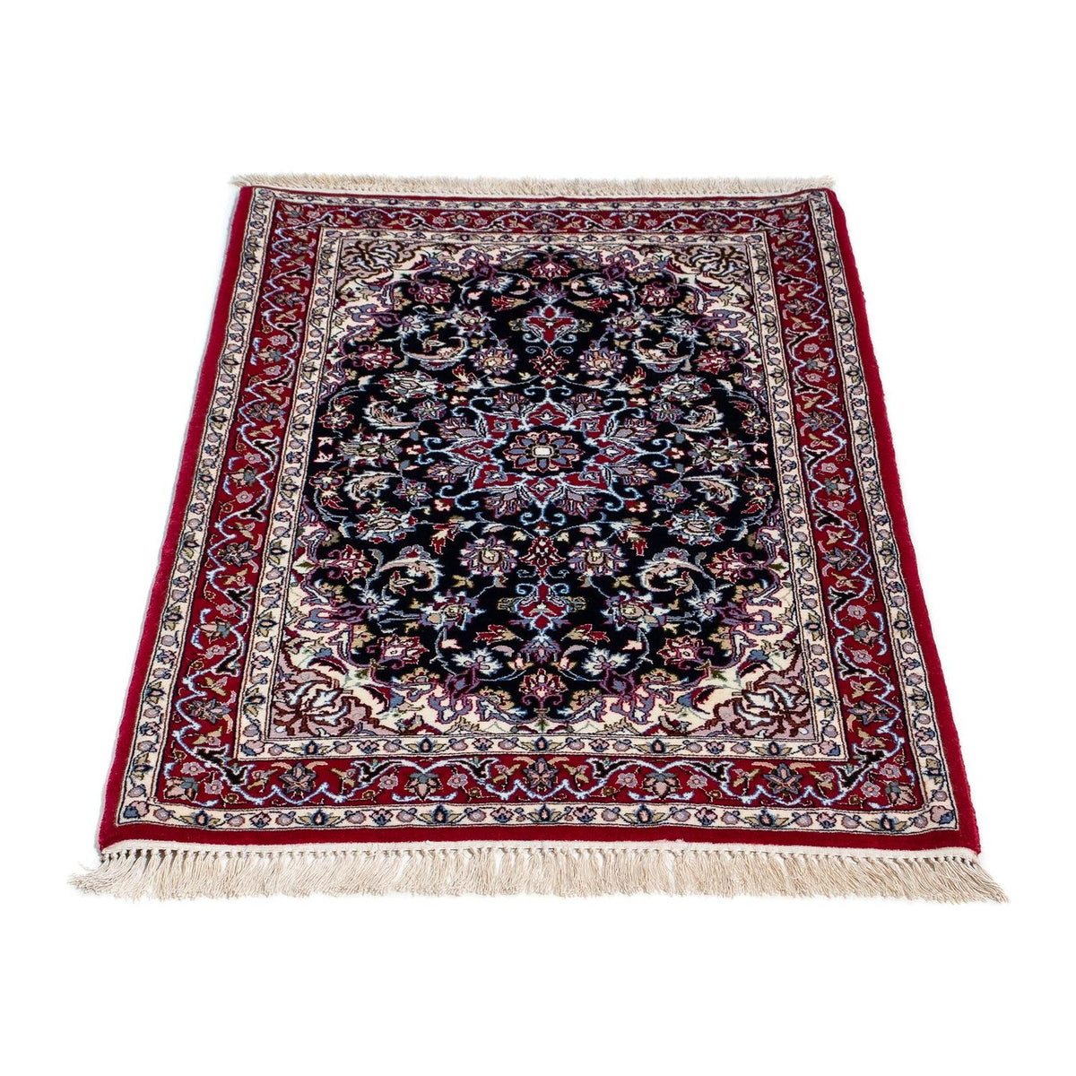 Persisk tæppe - Isfahan - Premium - 108 x 72 cm - mørkerød