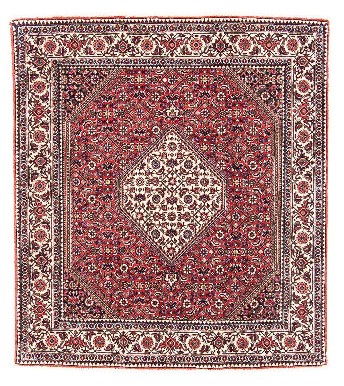 Persisk tæppe - Bijar firkantet - 115 x 101 cm - rød