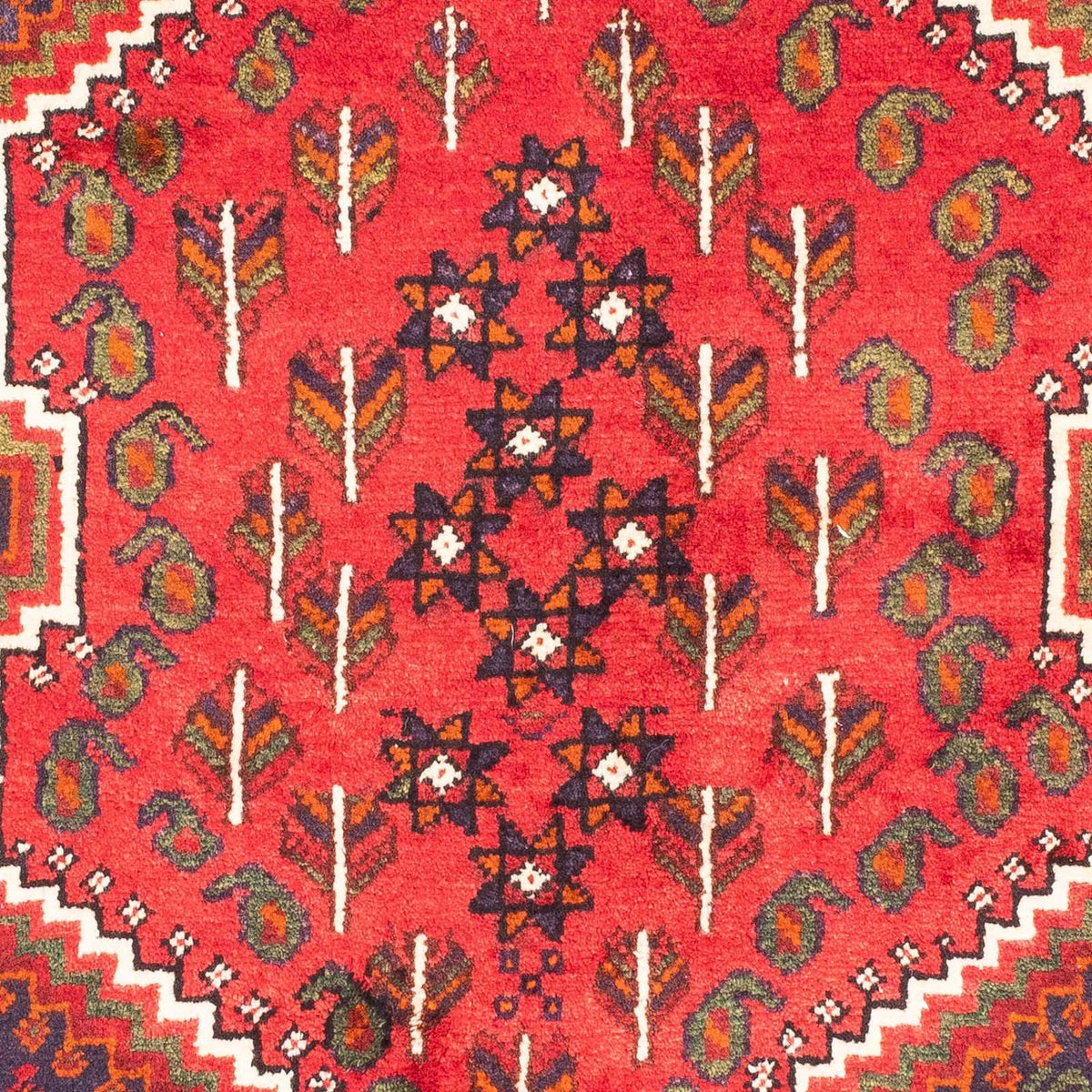 Persisk tæppe - Nomadisk - 139 x 111 cm - mørkerød