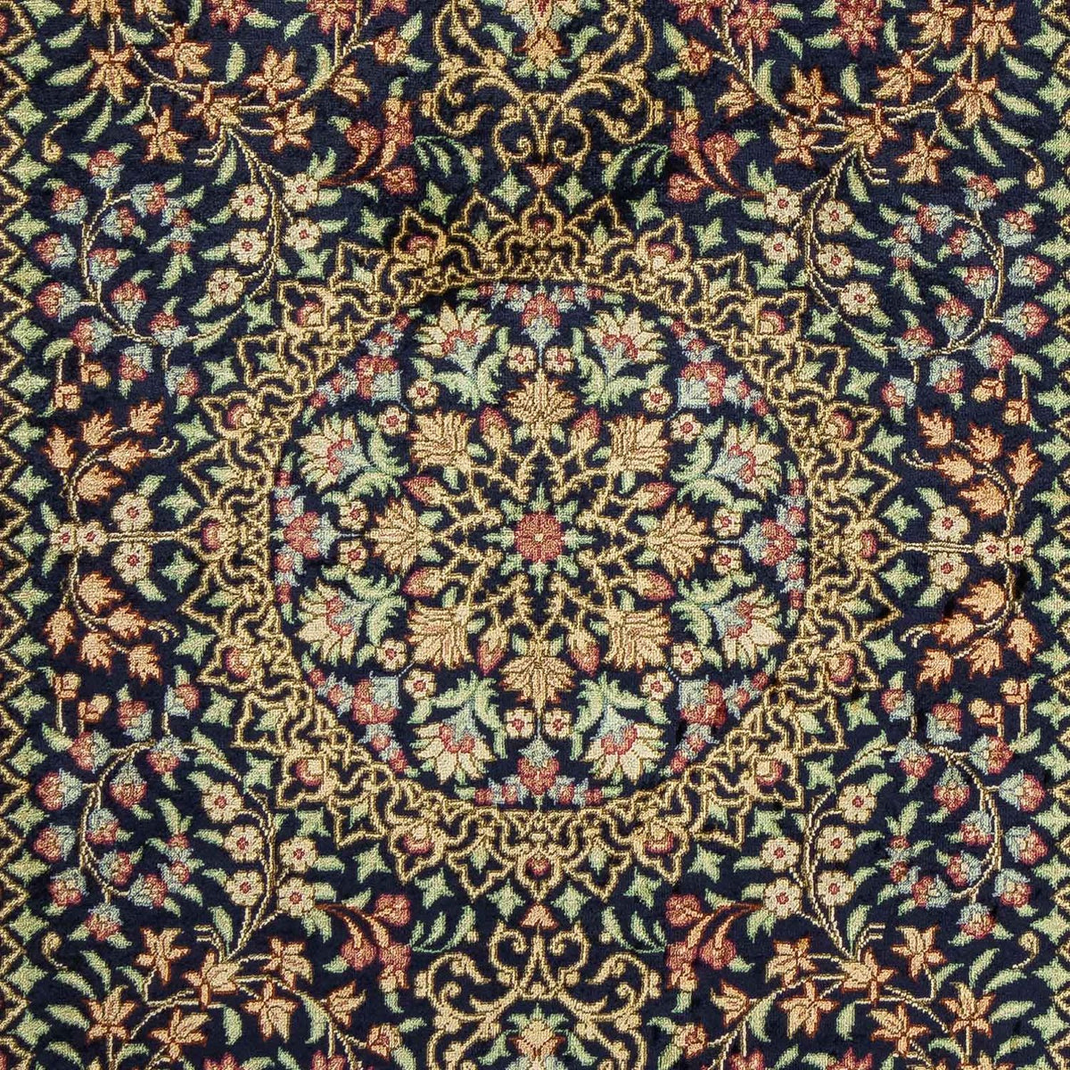 Persisk tæppe - Ghom - 91 x 61 cm - mørkeblå