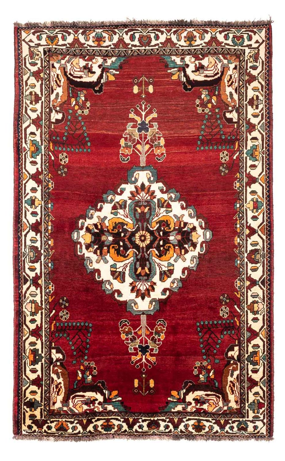 Persisk tæppe - Nomadisk - 240 x 150 cm - mørkerød