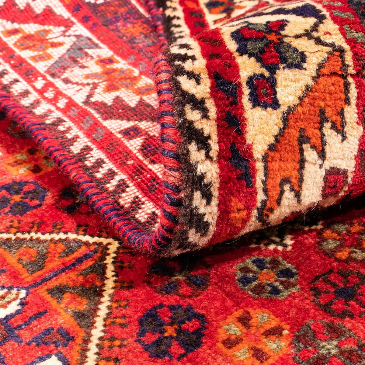 Persisk tæppe - Nomadisk - 159 x 120 cm - mørkerød