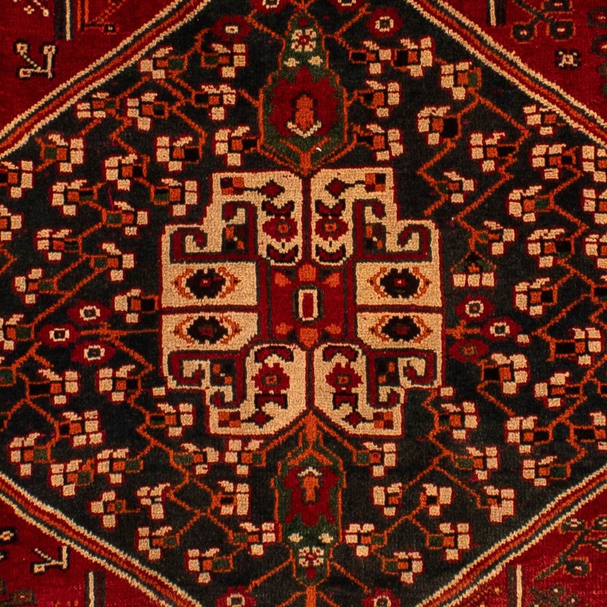 Persisk tæppe - Nomadisk - 305 x 214 cm - mørkerød