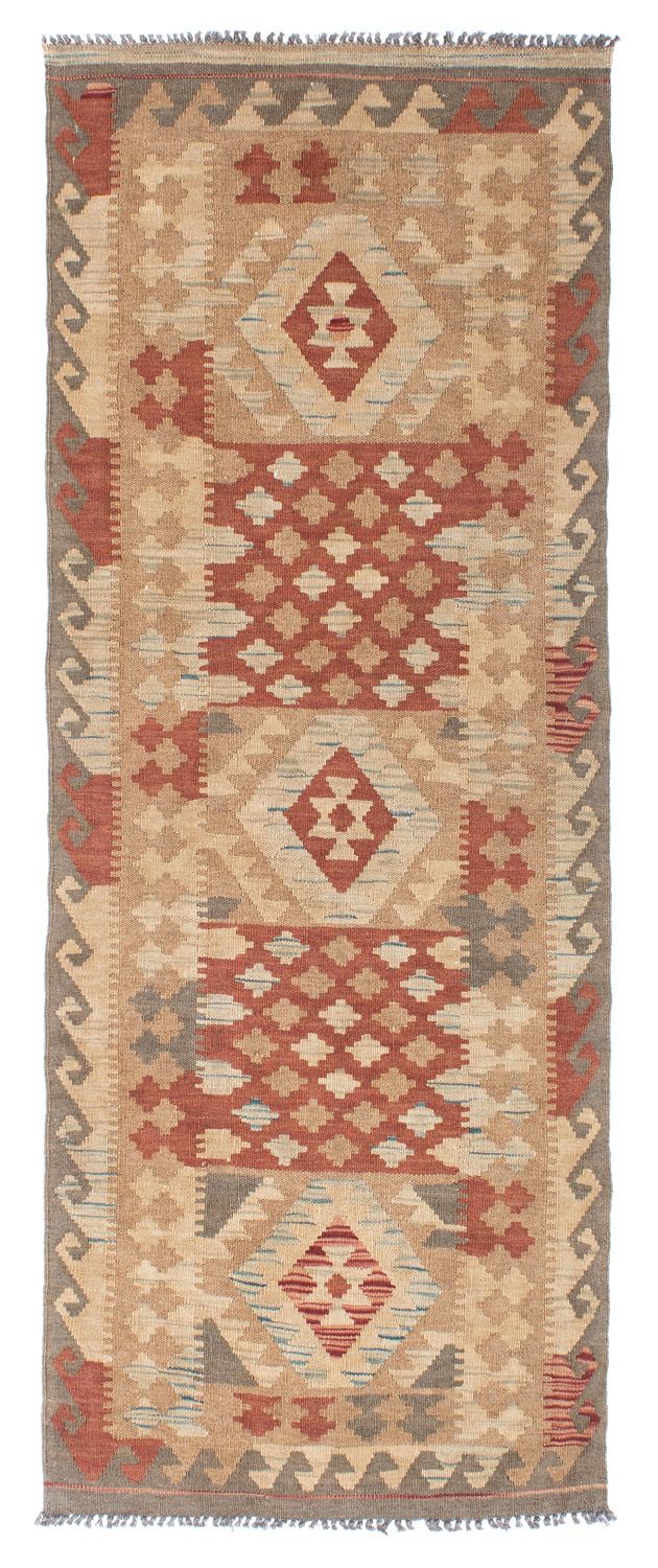 Løber Kelim-tæppe - orientalsk - 212 x 79 cm - lys brun