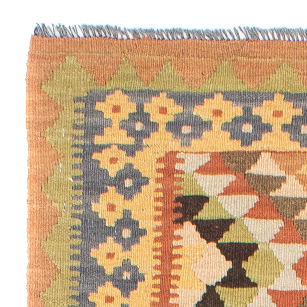 Løber Kelim-tæppe - orientalsk - 200 x 91 cm - lys brun