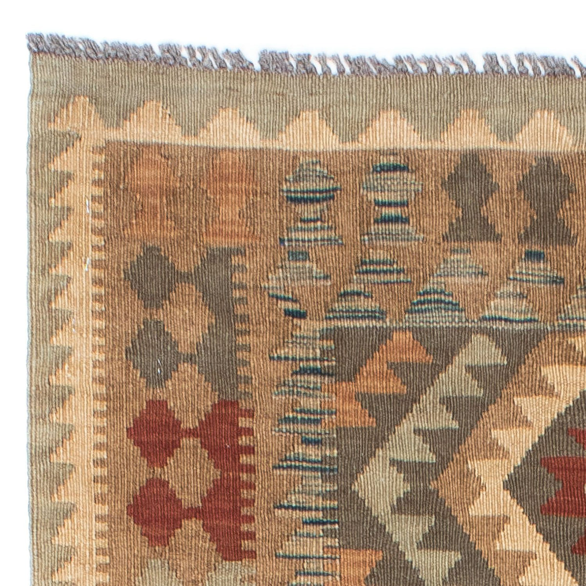 Løber Kelim-tæppe - orientalsk - 192 x 83 cm - lys brun