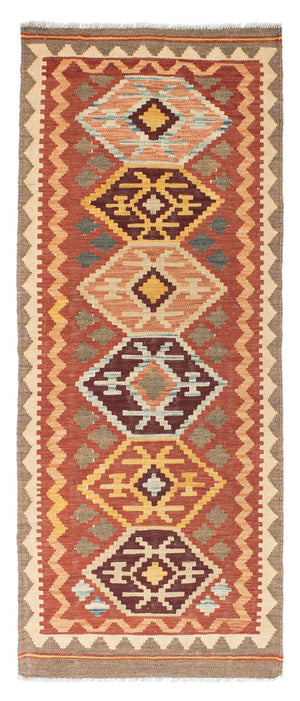Løber Kelim-tæppe - orientalsk - 193 x 75 cm - brun