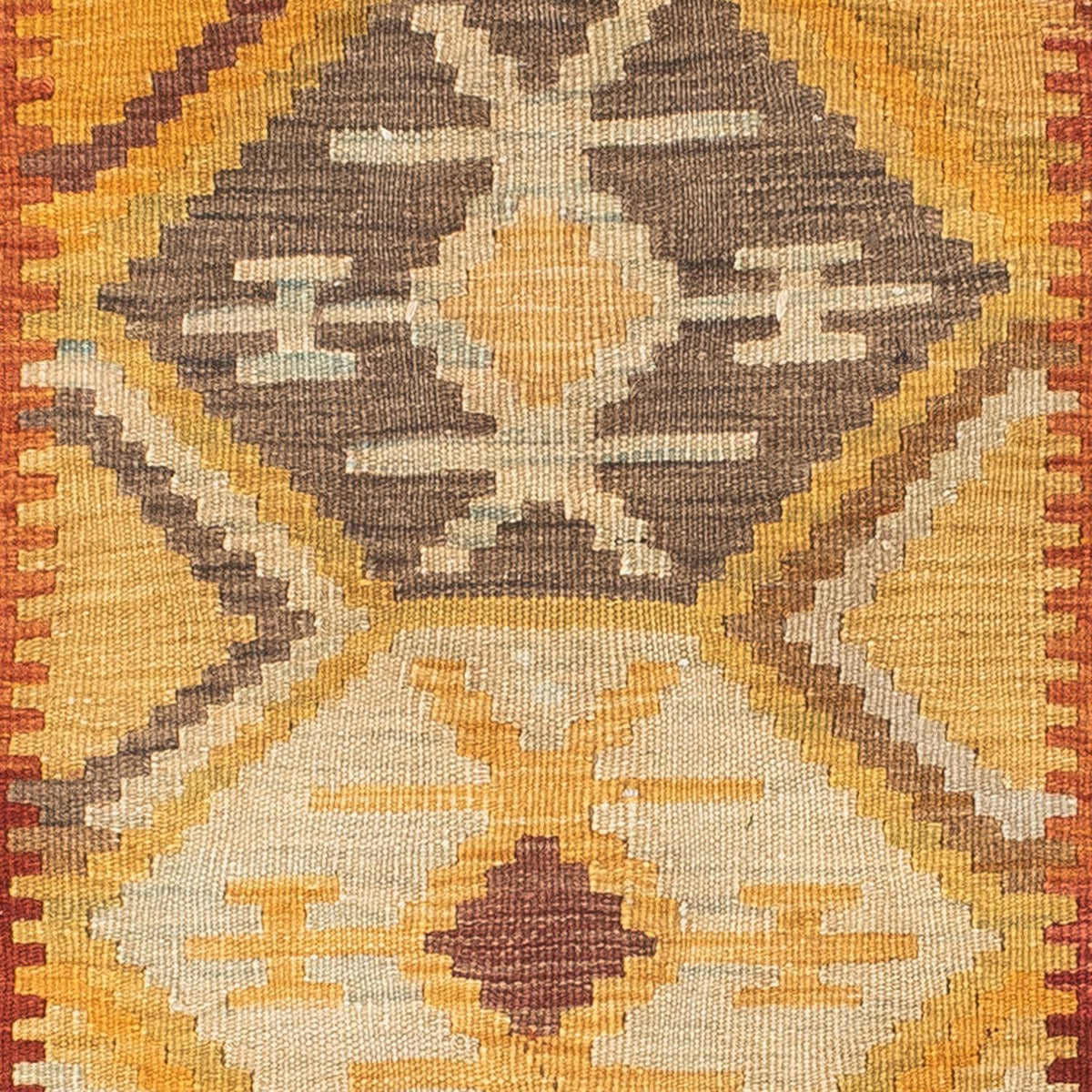 Løber Kelim-tæppe - orientalsk - 185 x 75 cm - guld