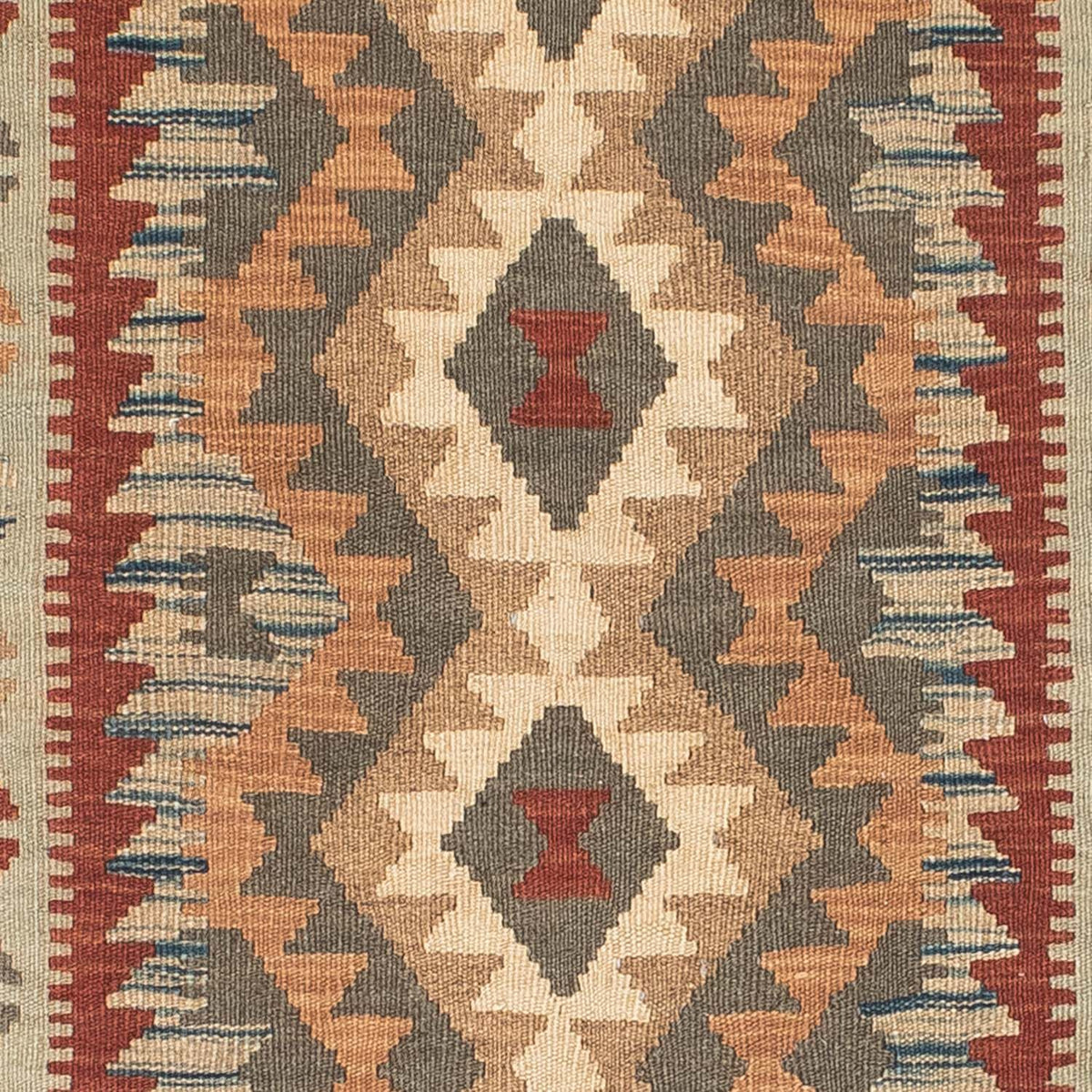 Løber Kelim-tæppe - orientalsk - 198 x 80 cm - lys brun
