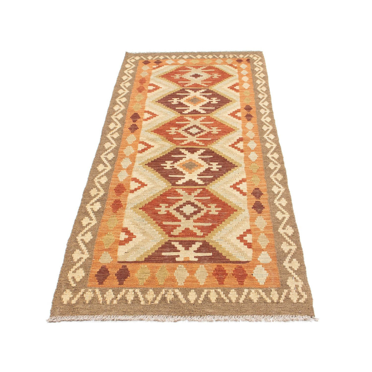 Løber Kelim-tæppe - orientalsk - 203 x 73 cm - beige