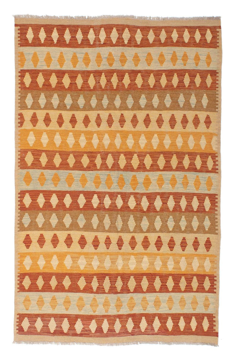 Kelim-tæppe - orientalsk - 201 x 154 cm - flerfarvet