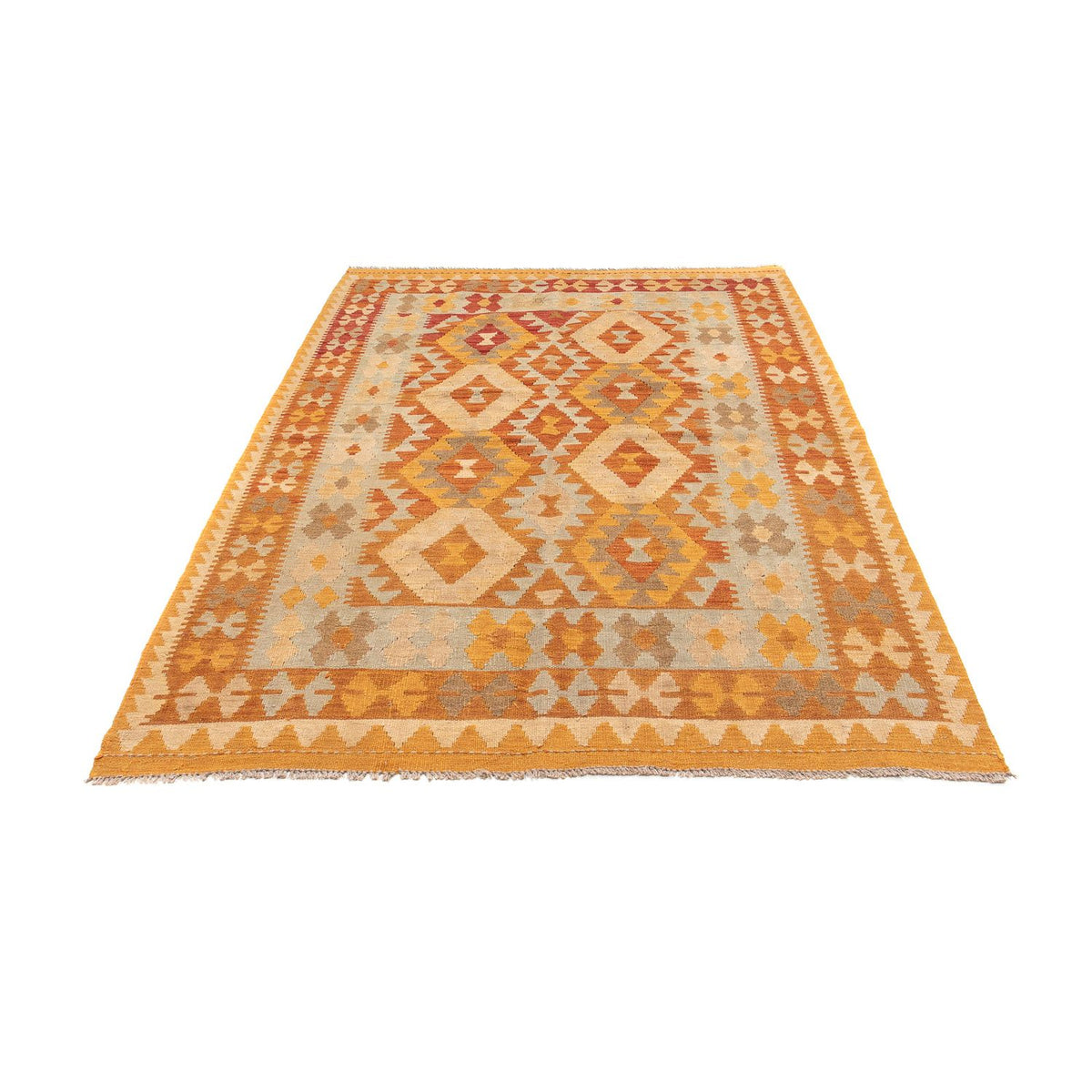 Kelim-tæppe - orientalsk - 206 x 141 cm - flerfarvet
