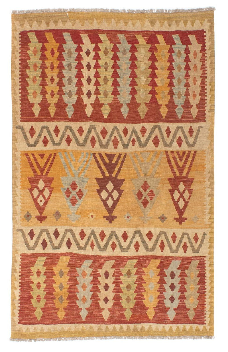 Kelim-tæppe - orientalsk - 195 x 146 cm - flerfarvet