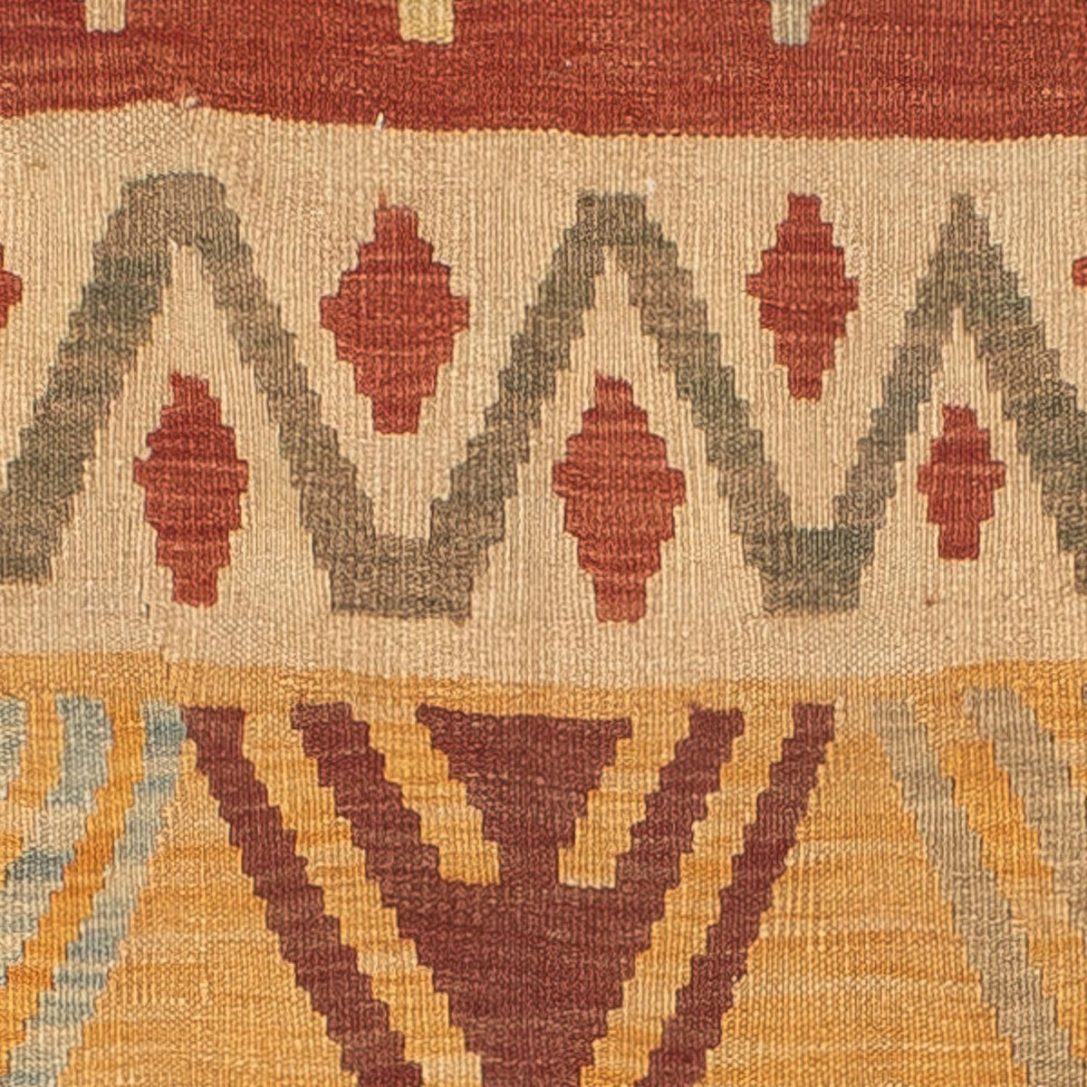 Kelim-tæppe - orientalsk - 195 x 146 cm - flerfarvet
