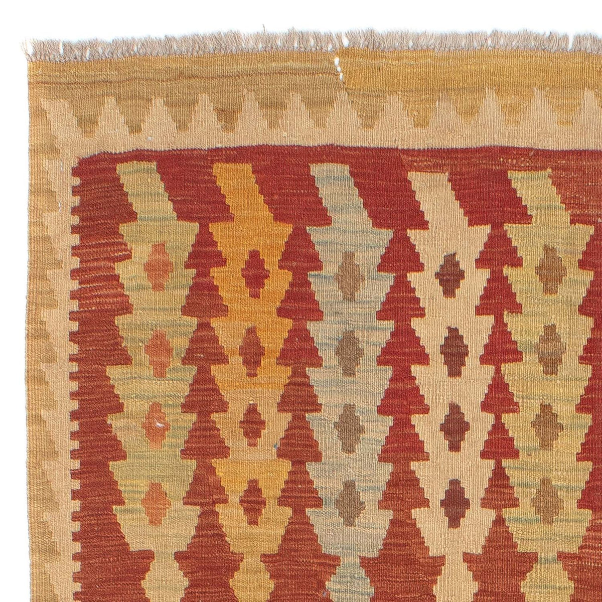 Kelim-tæppe - orientalsk - 195 x 146 cm - flerfarvet