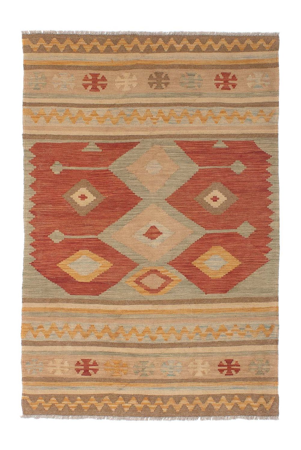 Kelim Carpet - Splash - 192 x 126 cm - flerfarvet