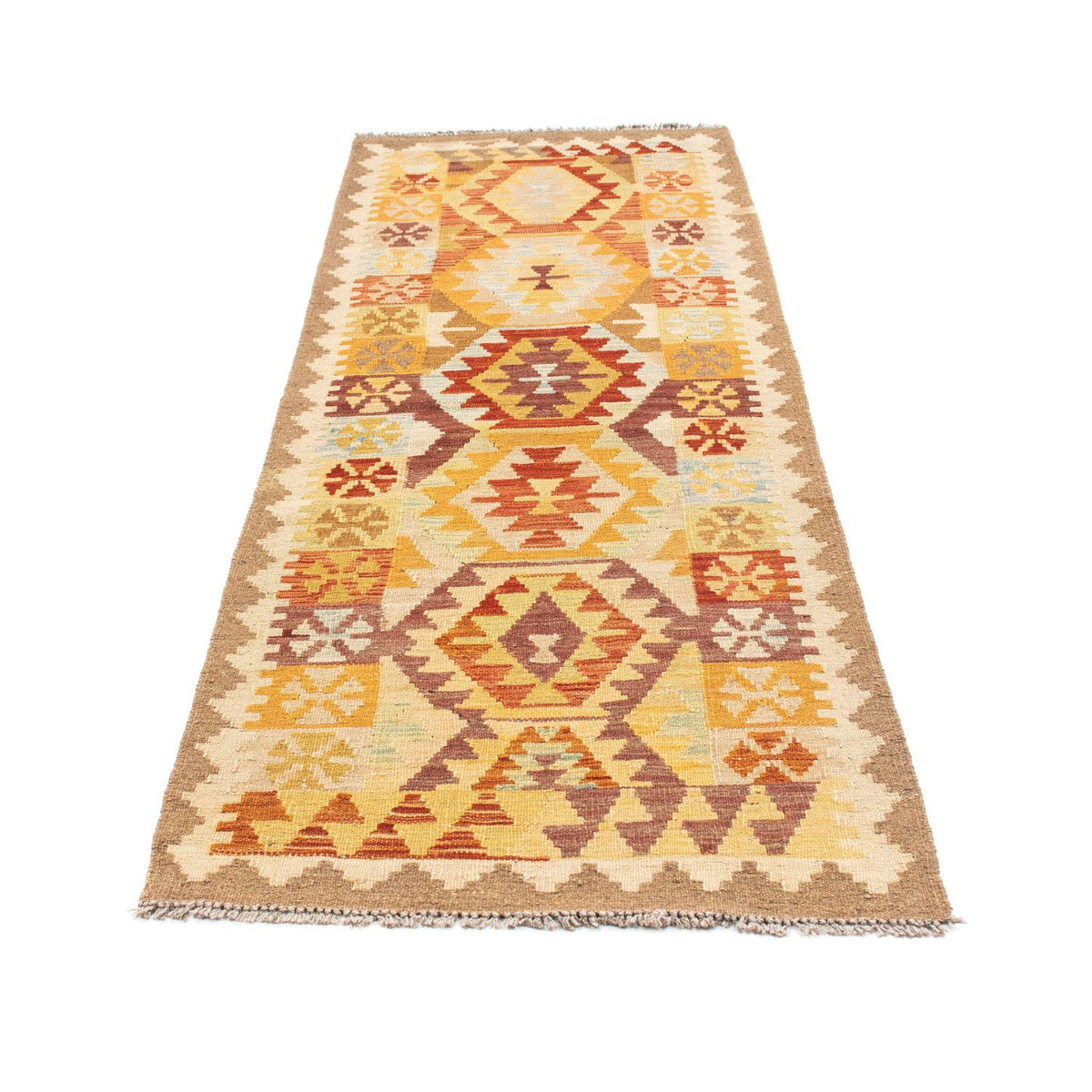 Løber Kelim-tæppe - orientalsk - 202 x 75 cm - beige