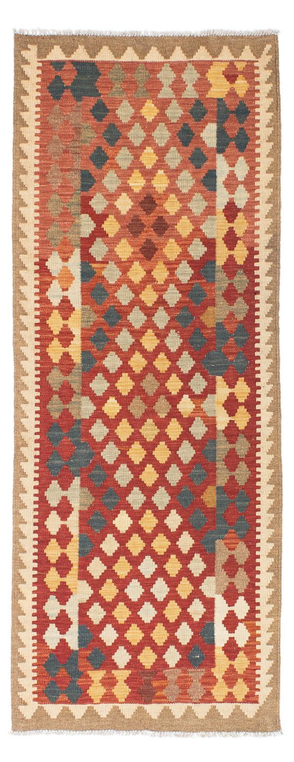 Løber Kelim-tæppe - orientalsk - 198 x 74 cm - lysrød