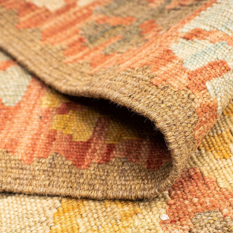 Løber Kelim-tæppe - orientalsk - 208 x 66 cm - lysrød