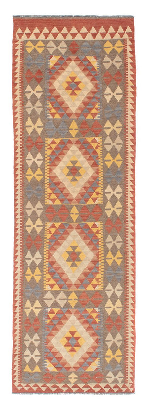 Løber Kelim Carpet - Splash - 200 x 65 cm - rød