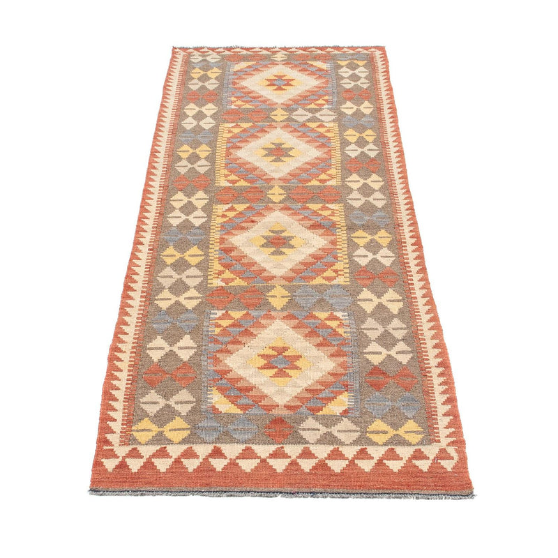 Løber Kelim Carpet - Splash - 200 x 65 cm - rød