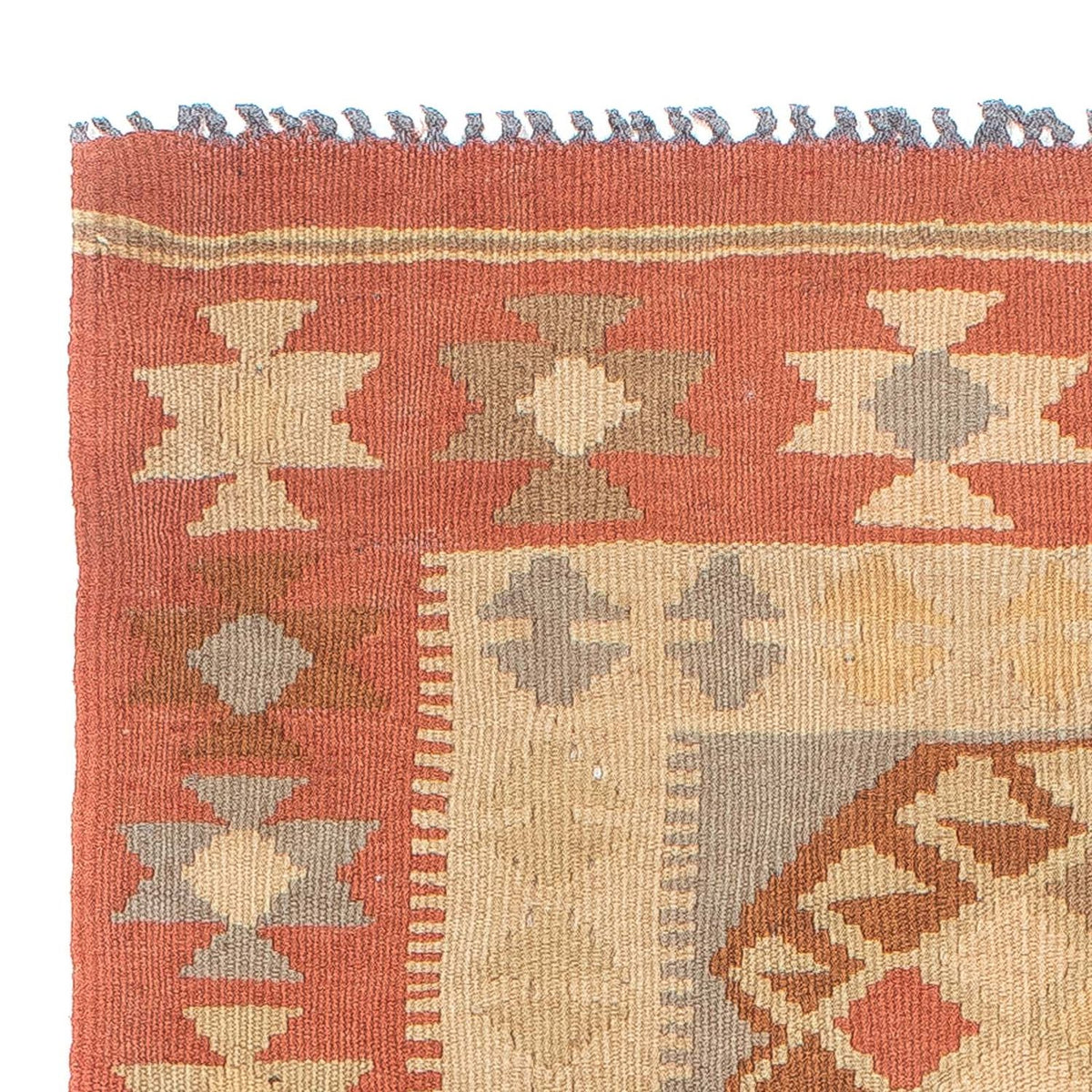 Løber Kelim Carpet - Splash - 199 x 67 cm - beige