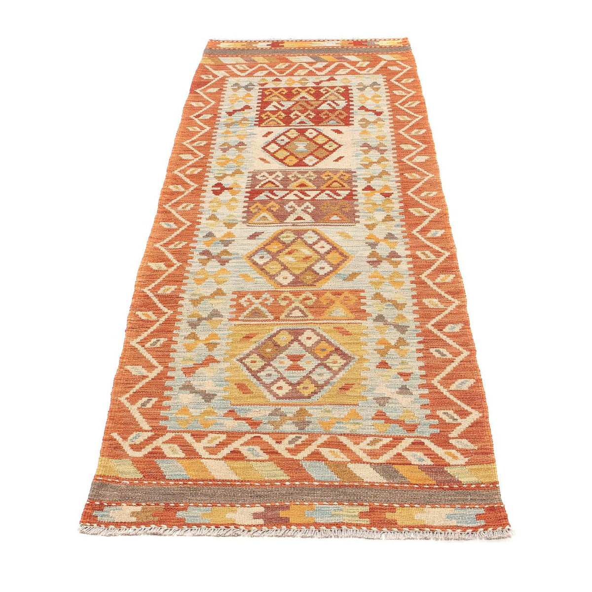 Løber Kelim Carpet - Splash - 194 x 65 cm - flerfarvet