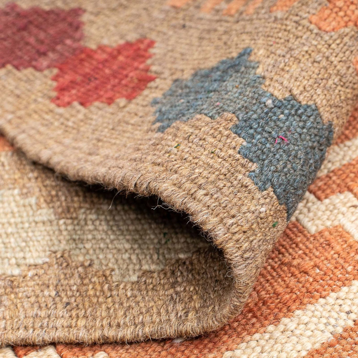 Løber Kelim Carpet - Splash - 200 x 62 cm - brun