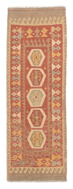 Løber Kelim Carpet - Splash - 193 x 64 cm - rust