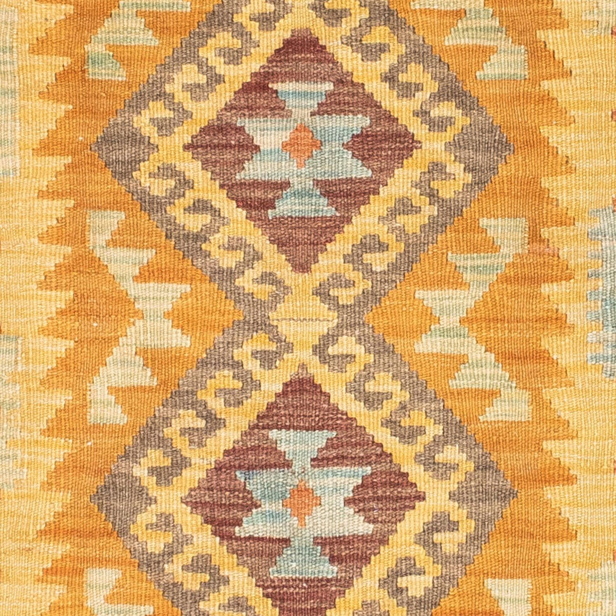 Løber Kelim-tæppe - orientalsk - 209 x 71 cm - guld