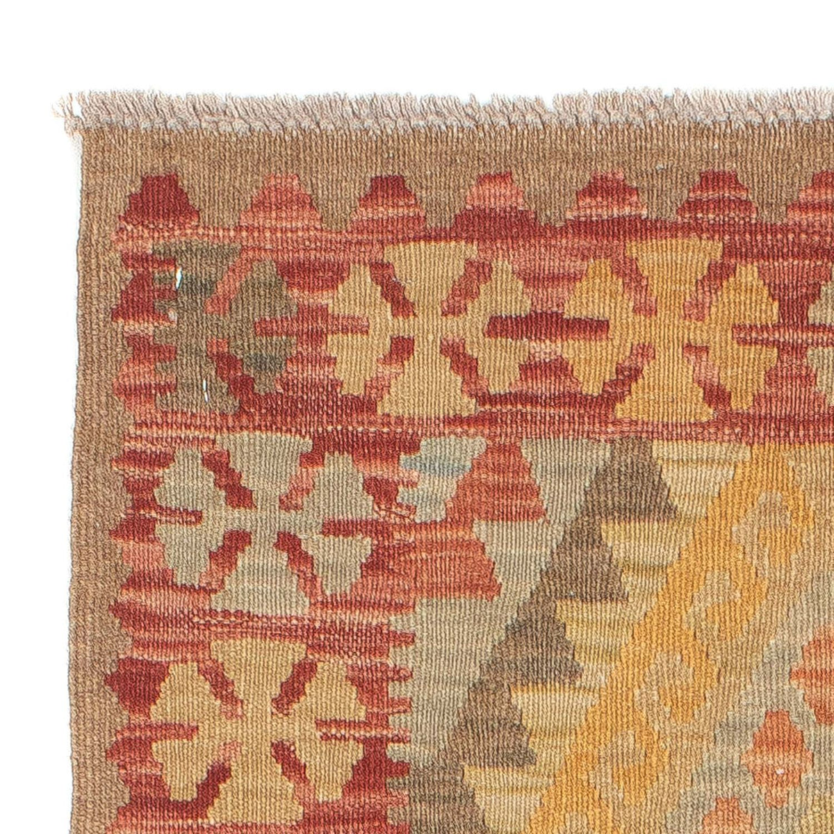 Løber Kelim Carpet - Splash - 207 x 66 cm - lysrød