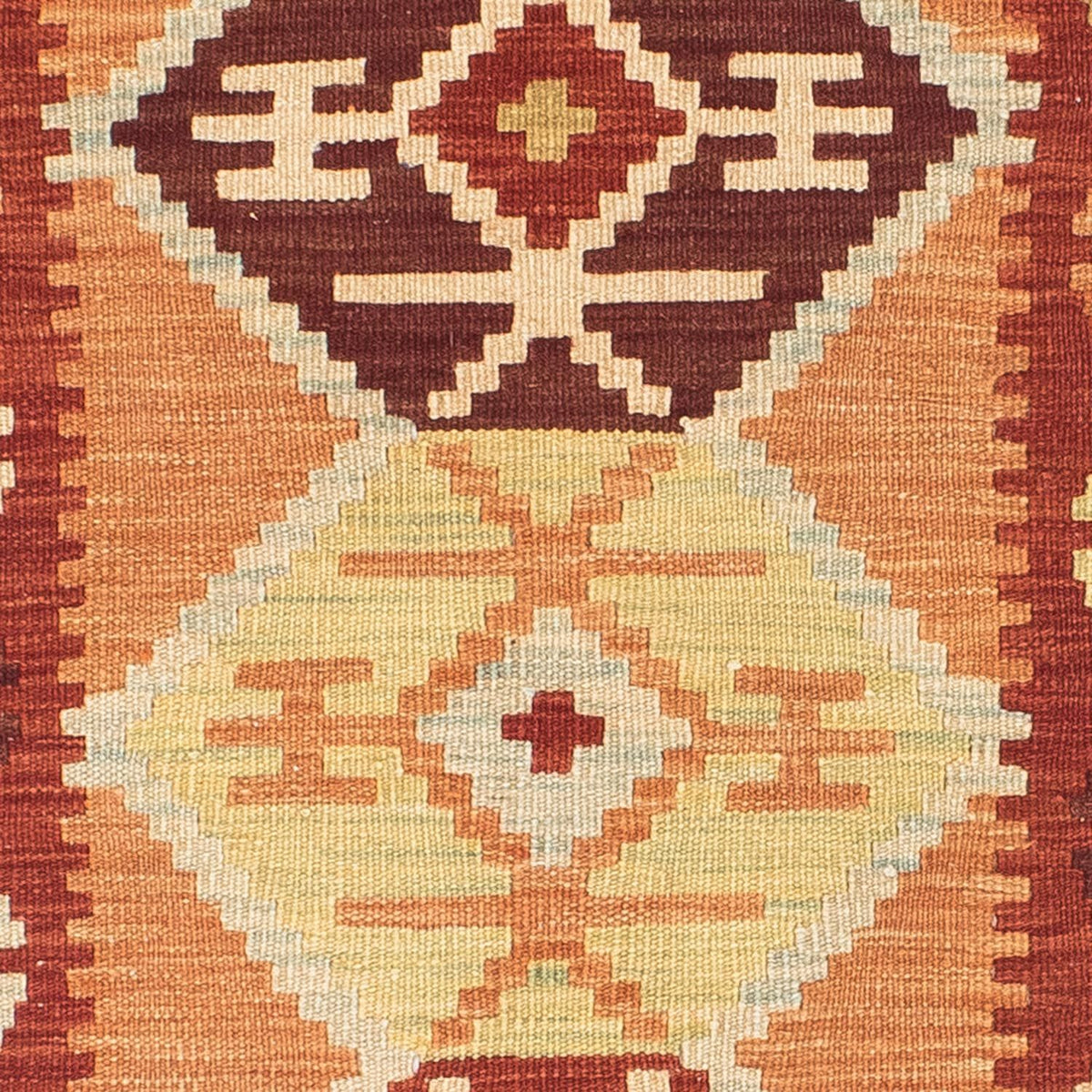 Løber Kelim-tæppe - orientalsk - 201 x 64 cm - lys brun