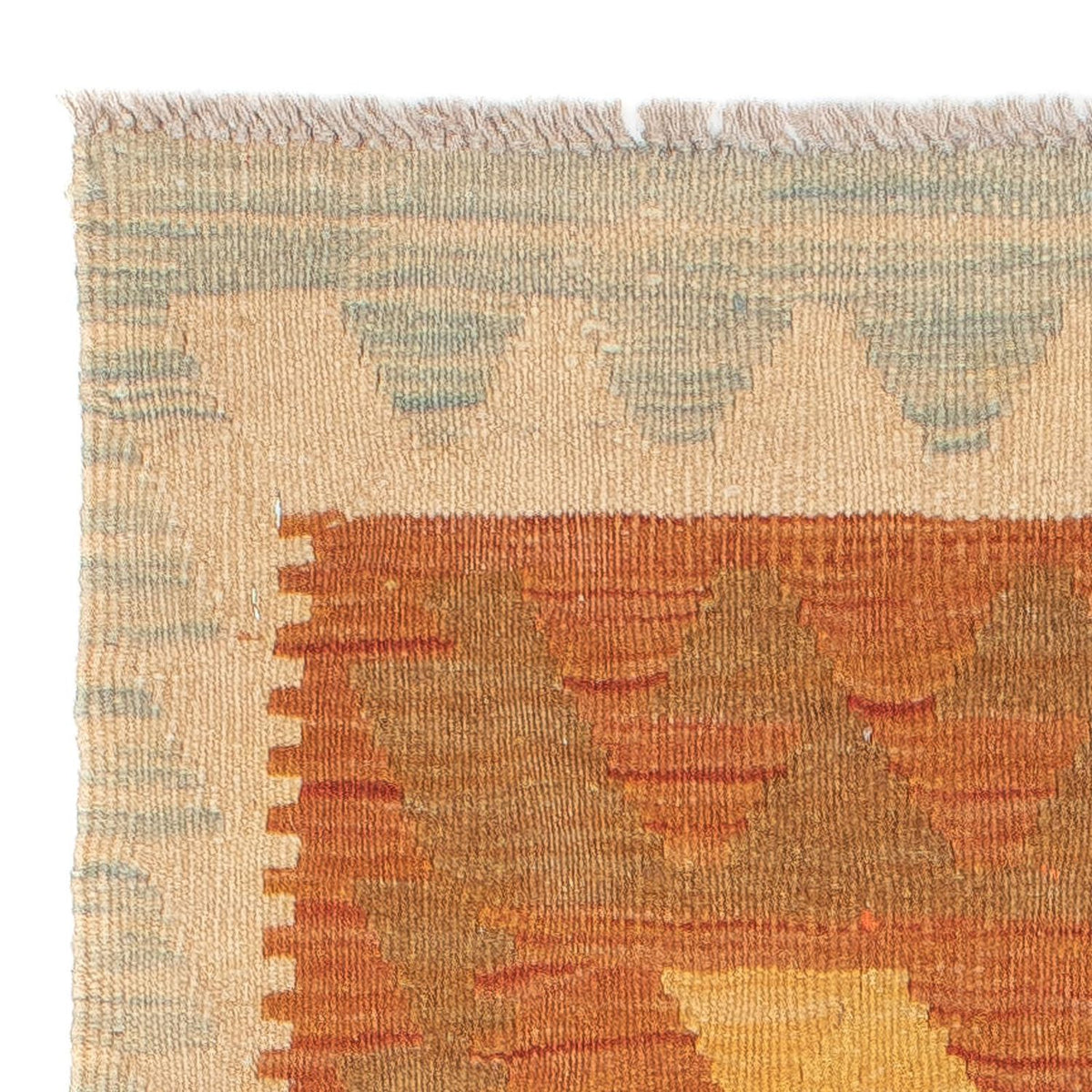 Løber Kelim Carpet - Splash - 202 x 62 cm - rust