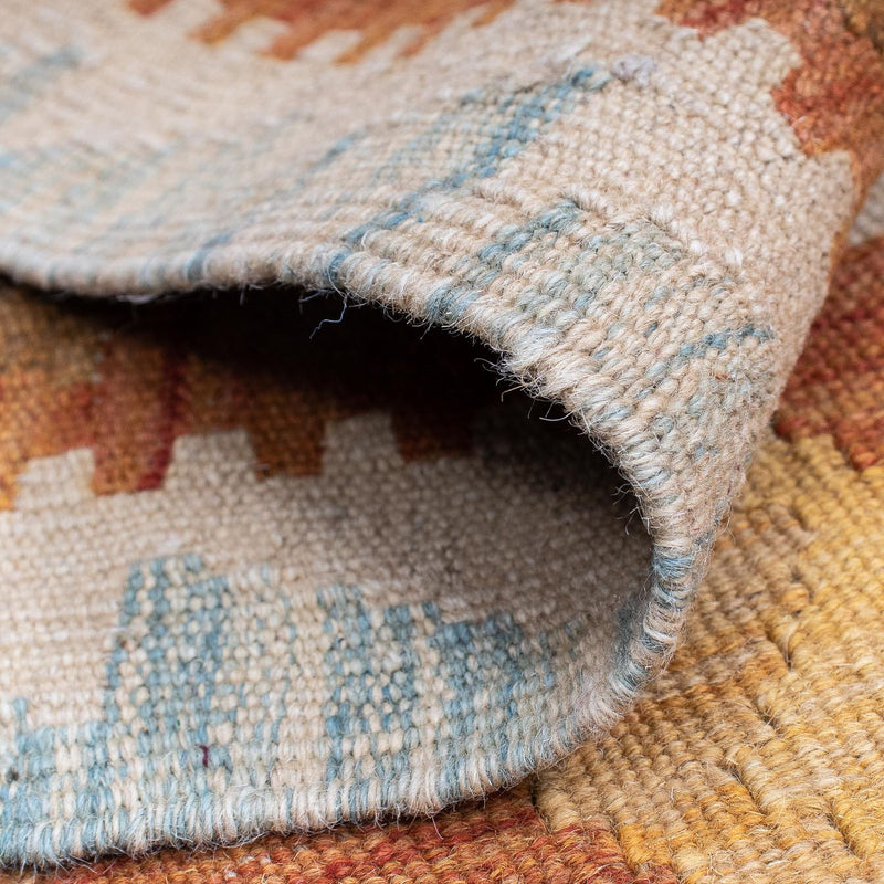 Løber Kelim Carpet - Splash - 202 x 62 cm - rust