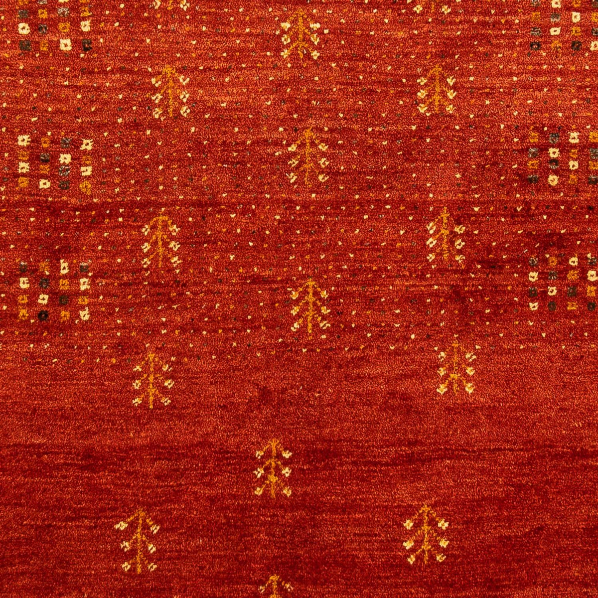 Gabbeh Tæppe - Loribaft Persisk - 202 x 152 cm - mørkerød