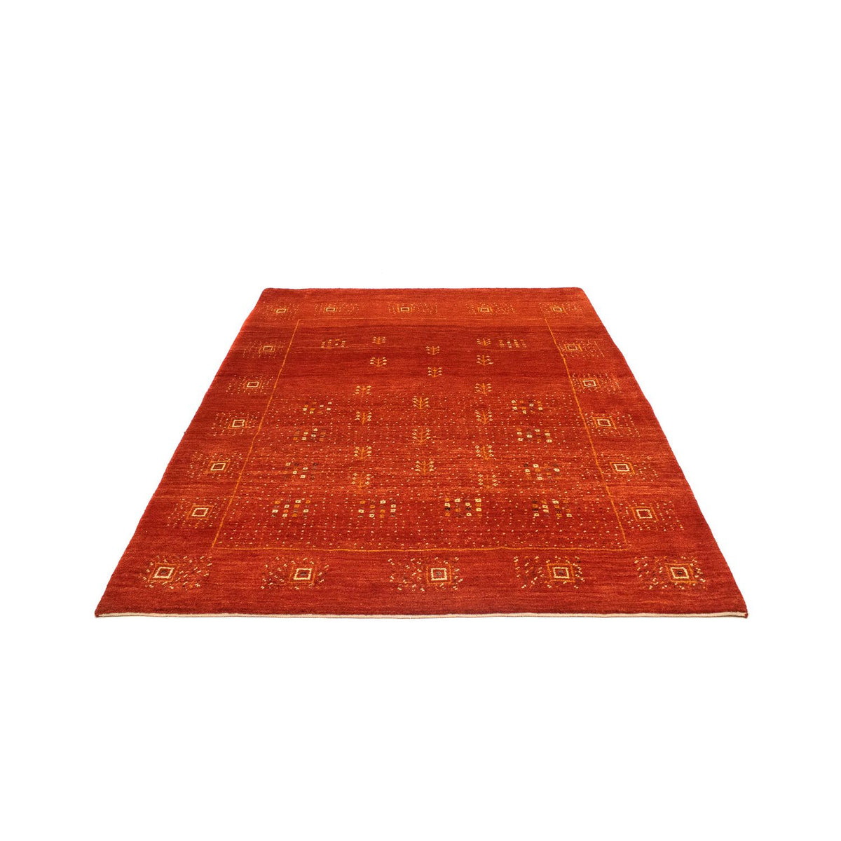 Gabbeh Tæppe - Loribaft Persisk - 202 x 152 cm - mørkerød